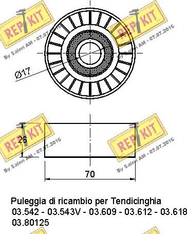 REPKIT RKT1557 - Vodeći valjak , klinasti rebrasti remen  www.molydon.hr