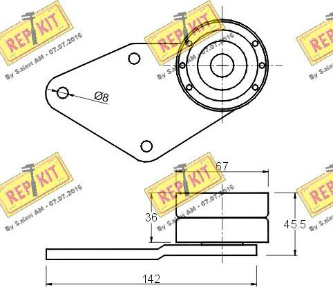 REPKIT RKT1036 - Vodeći valjak , zupčasti remen  www.molydon.hr