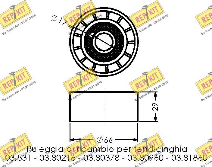 REPKIT RKT1307 - Vodeći valjak , klinasti rebrasti remen  www.molydon.hr