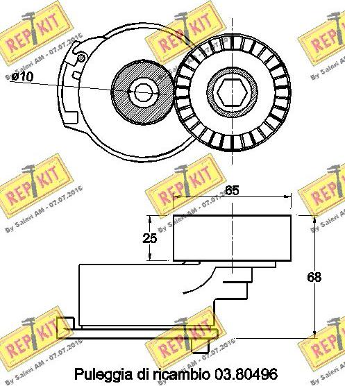 REPKIT RKT3485 - Natezač remena, klinasti rebrasti remen  www.molydon.hr