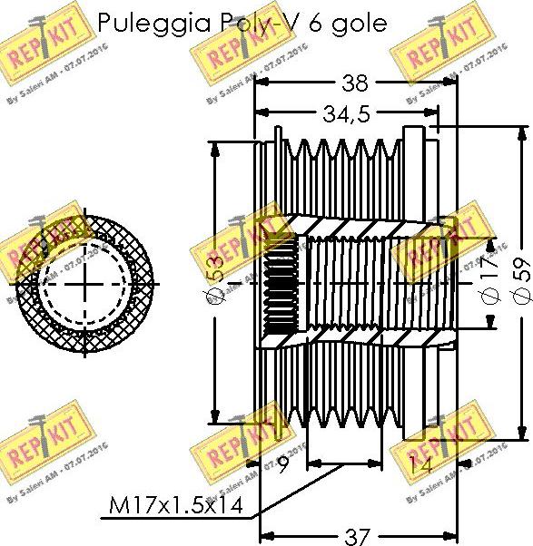 REPKIT RKT3646 - Remenica, alternator www.molydon.hr