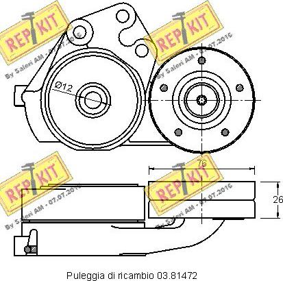 REPKIT RKT3187 - Natezač remena, klinasti rebrasti remen  www.molydon.hr