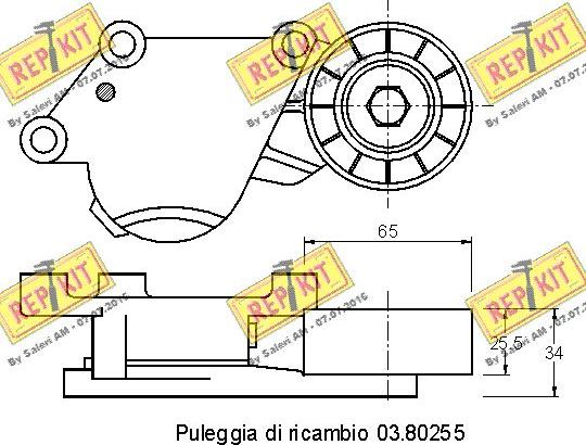 REPKIT RKT3125 - Vodeći valjak , klinasti rebrasti remen  www.molydon.hr