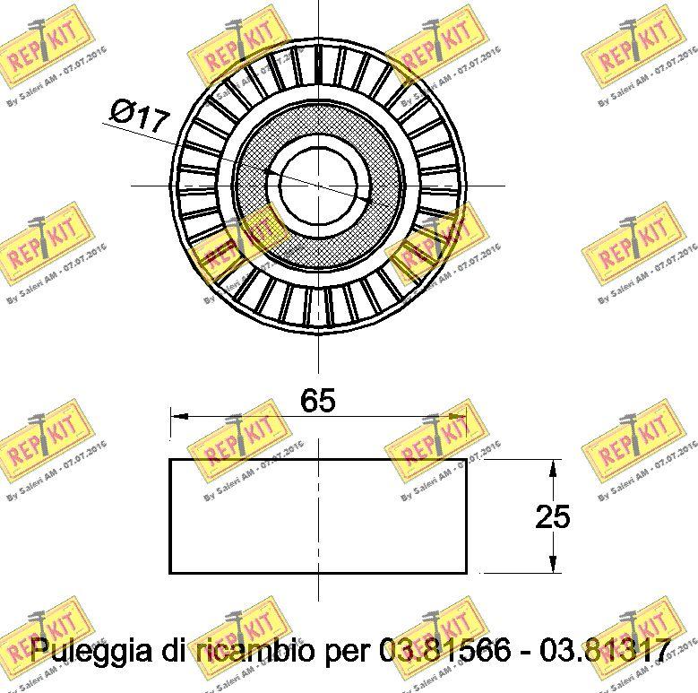 REPKIT RKT3283 - Vodeći valjak , klinasti rebrasti remen  www.molydon.hr