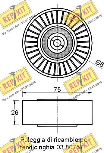 REPKIT RKT2474 - Vodeći valjak , klinasti rebrasti remen  www.molydon.hr