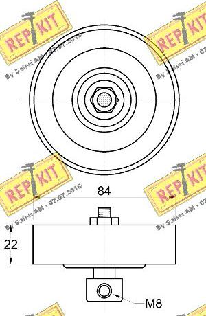 REPKIT RKT2502 - Vodeći valjak , klinasti rebrasti remen  www.molydon.hr