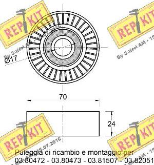 REPKIT RKT2190 - Vodeći valjak , klinasti rebrasti remen  www.molydon.hr