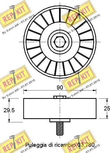 REPKIT RKT2106 - Vodeći valjak , klinasti rebrasti remen  www.molydon.hr