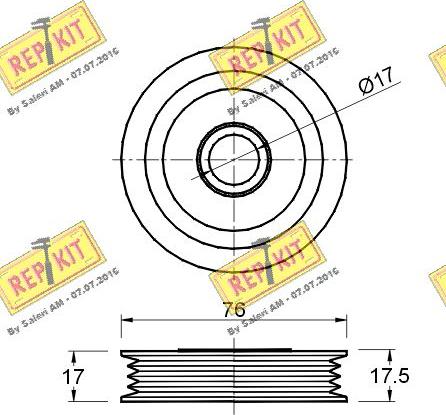 REPKIT RKT2825 - Vodeći valjak , klinasti rebrasti remen  www.molydon.hr