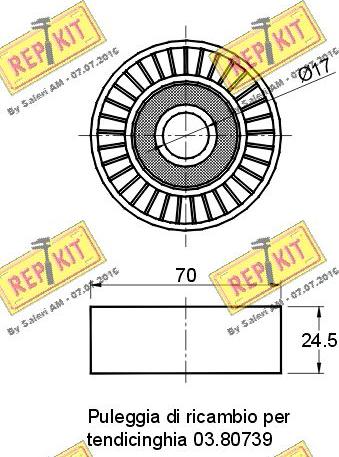 REPKIT RKT2715 - Vodeći valjak , klinasti rebrasti remen  www.molydon.hr