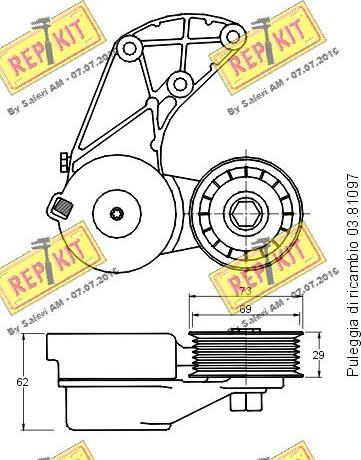 REPKIT RKT2733 - Natezač remena, klinasti rebrasti remen  www.molydon.hr