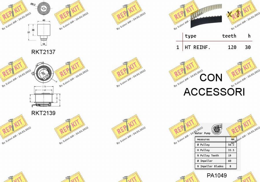 REPKIT RKTK0867PA3 - Vodena pumpa sa kompletom zupčastog remena www.molydon.hr