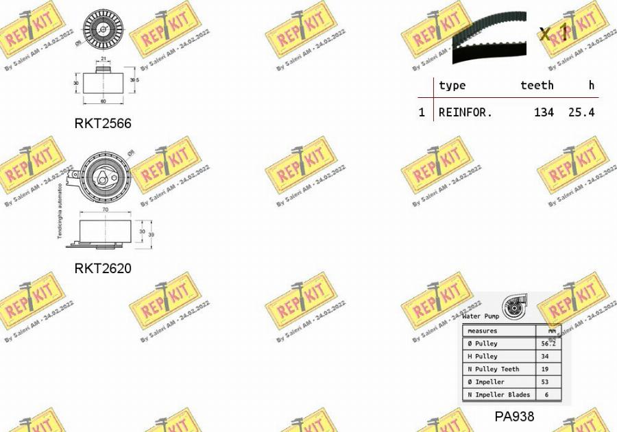 REPKIT RKTK1079PA - Vodena pumpa sa kompletom zupčastog remena www.molydon.hr