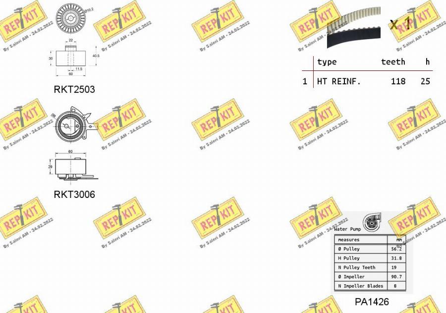 REPKIT RKTK1075PA - Vodena pumpa sa kompletom zupčastog remena www.molydon.hr