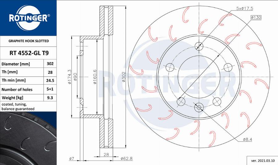 Rotinger RT 4552-GL T9 - Kočioni disk www.molydon.hr