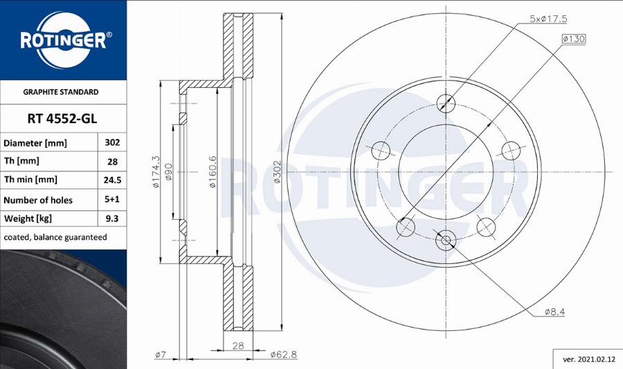 Rotinger RT 4552-GL - Kočioni disk www.molydon.hr