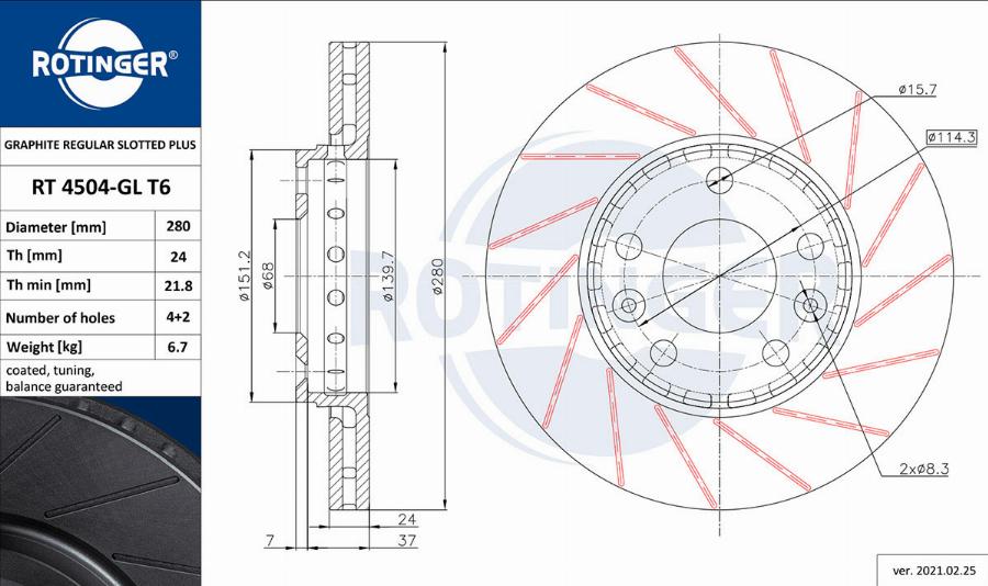 Rotinger RT 4504-GL T6 - Kočioni disk www.molydon.hr