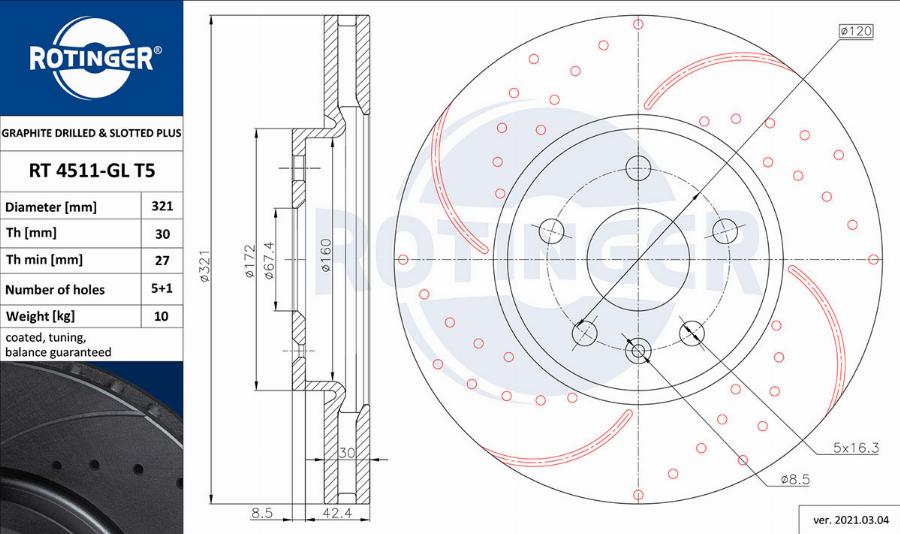 Rotinger RT 4511-GL T5 - Kočioni disk www.molydon.hr