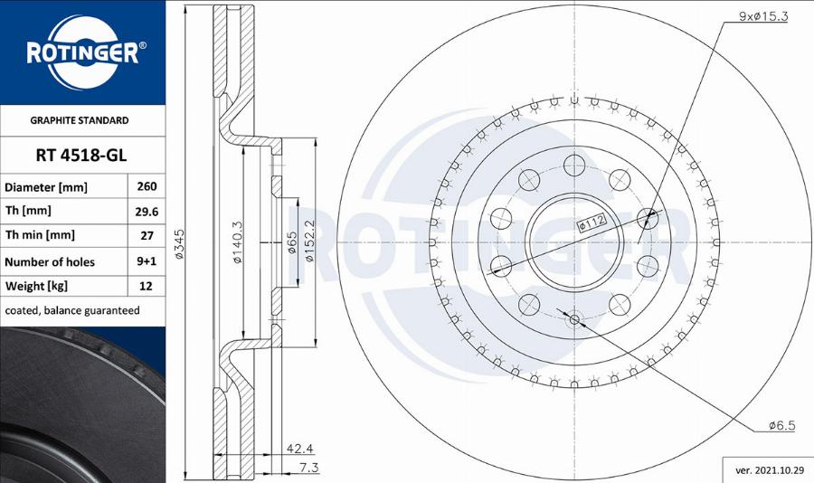 Rotinger RT 4518-GL - Kočioni disk www.molydon.hr