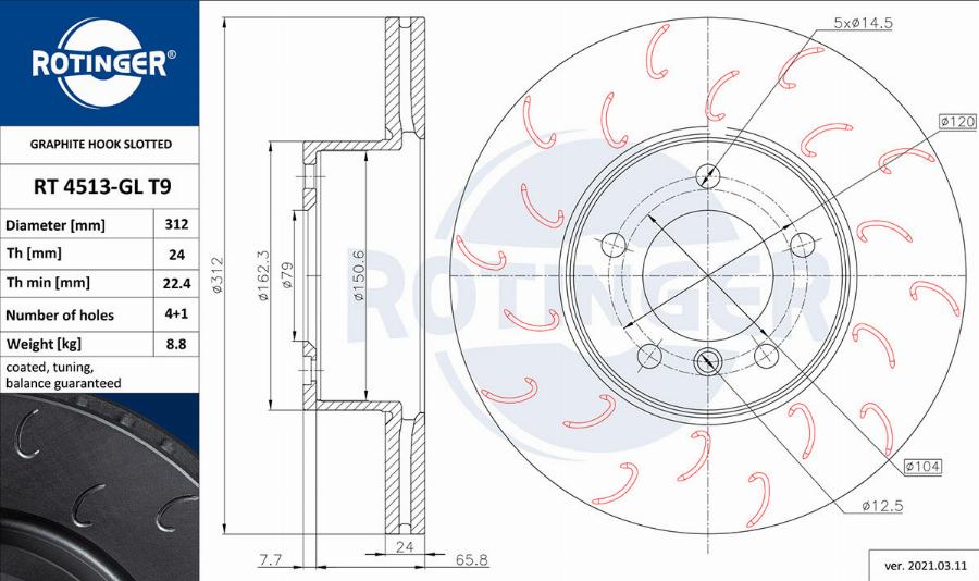 Rotinger RT 4513-GL T9 - Kočioni disk www.molydon.hr