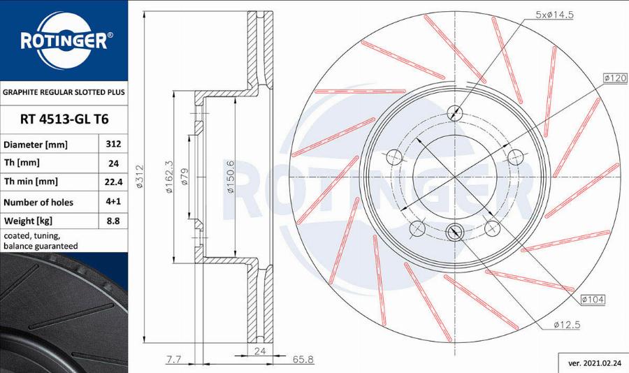 Rotinger RT 4513-GL T6 - Kočioni disk www.molydon.hr