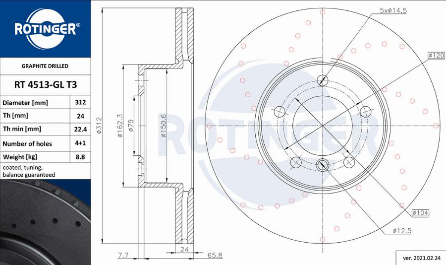 Rotinger RT 4513-GL T3 - Kočioni disk www.molydon.hr