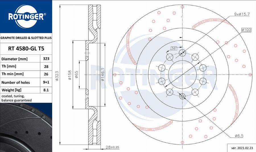 Rotinger RT 4580-GL T5 - Kočioni disk www.molydon.hr