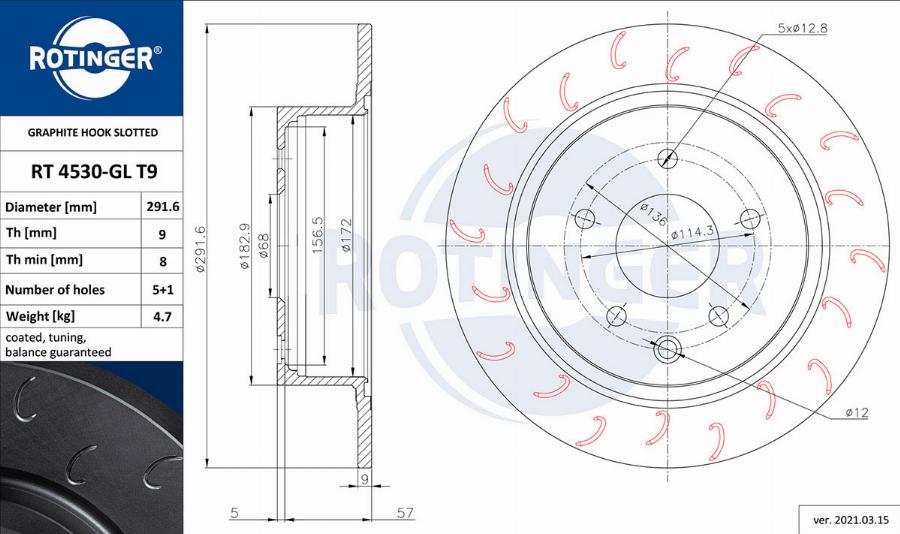 Rotinger RT 4530-GL T9 - Kočioni disk www.molydon.hr