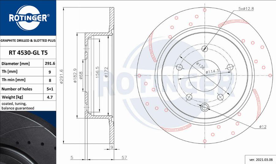 Rotinger RT 4530-GL T5 - Kočioni disk www.molydon.hr