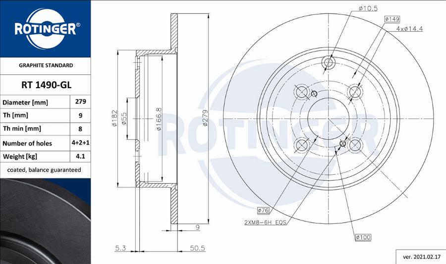 Rotinger RT 1490-GL - Kočioni disk www.molydon.hr