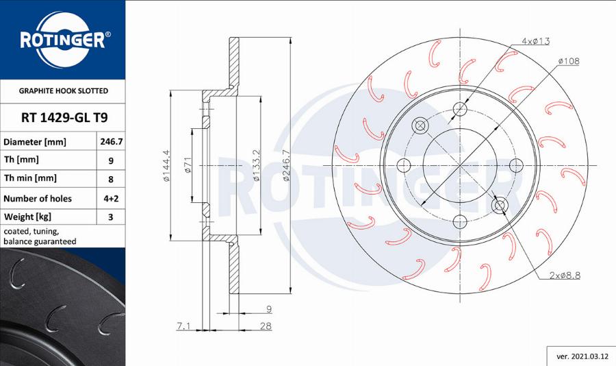 Rotinger RT 1429-GL T9 - Kočioni disk www.molydon.hr