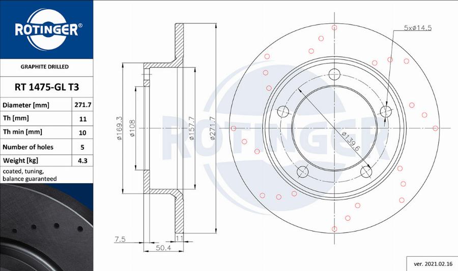 Rotinger RT 1475-GL T3 - Kočioni disk www.molydon.hr