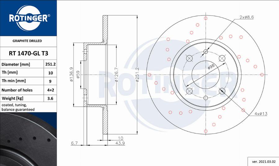 Rotinger RT 1470-GL T3 - Kočioni disk www.molydon.hr