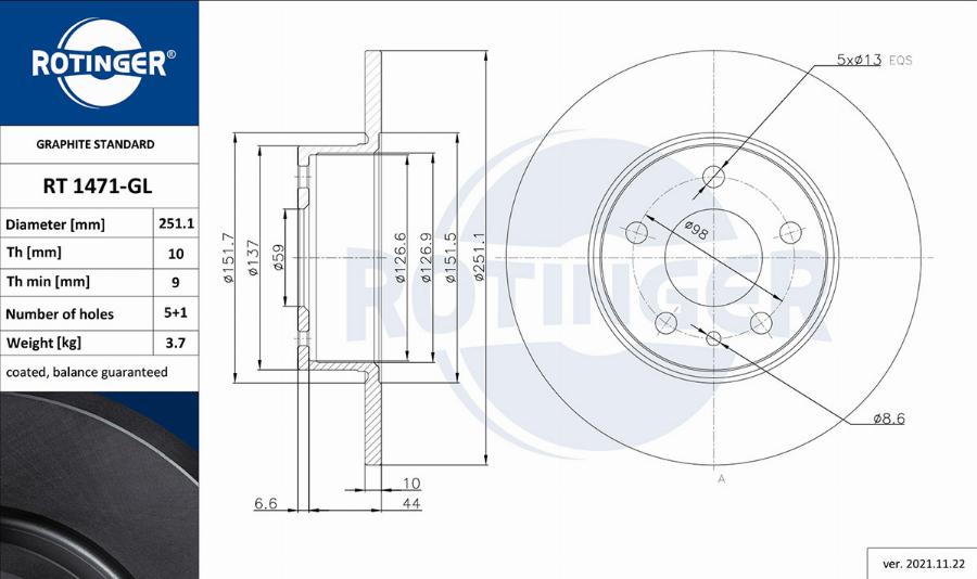 Rotinger RT 1471-GL - Kočioni disk www.molydon.hr