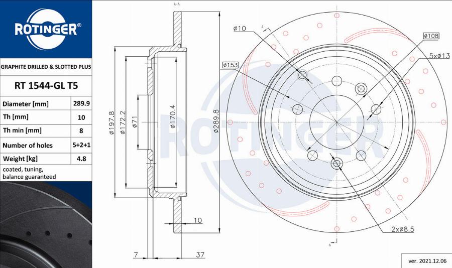 Rotinger RT 1544-GL T5 - Kočioni disk www.molydon.hr