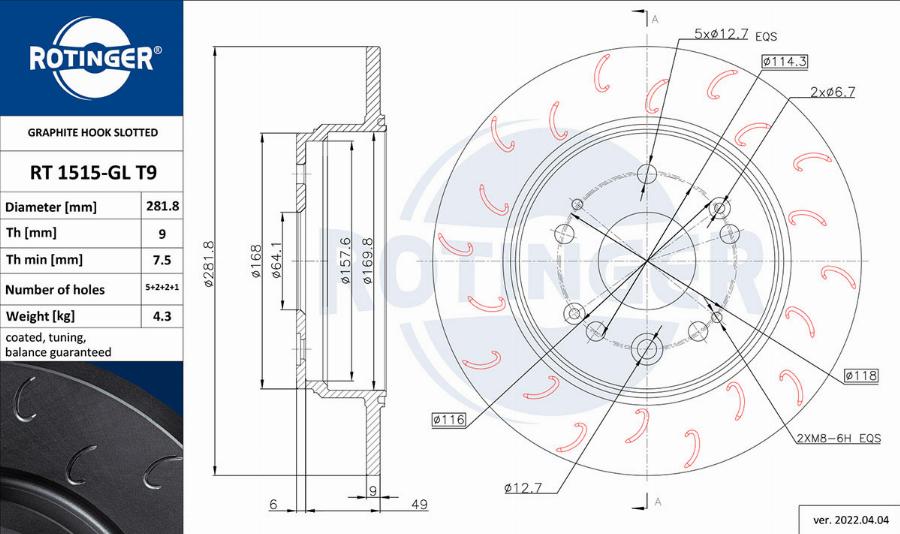 Rotinger RT 1515-GL T9 - Kočioni disk www.molydon.hr