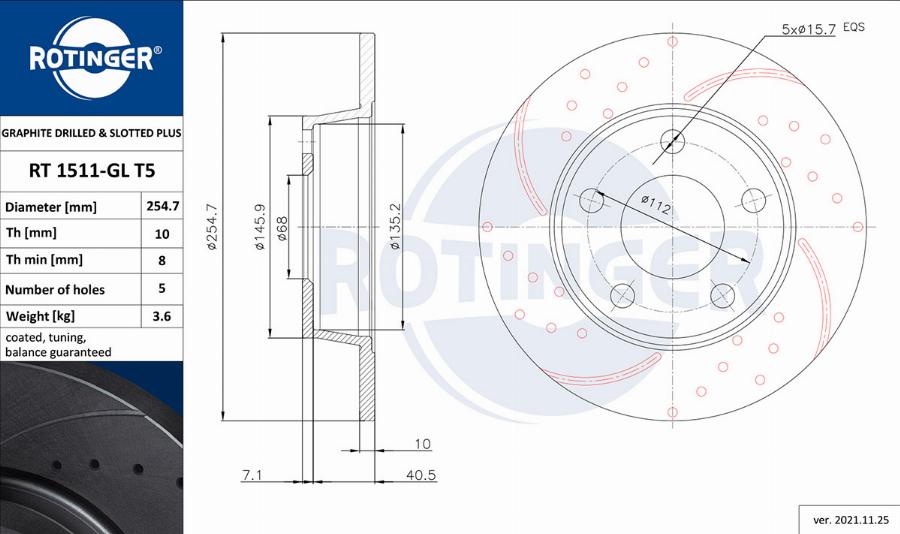 Rotinger RT 1511-GL T5 - Kočioni disk www.molydon.hr