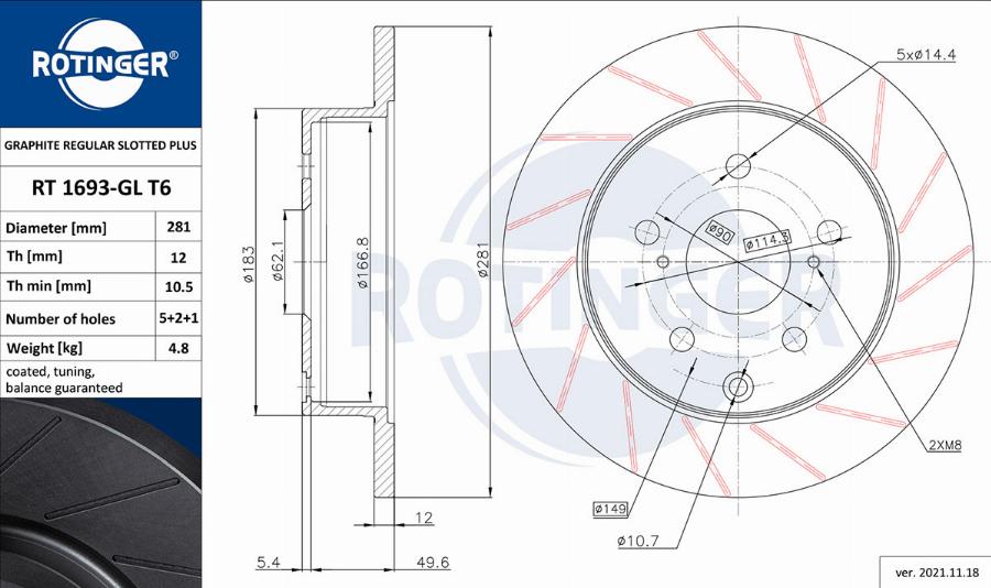 Rotinger RT 1693-GL T6 - Kočioni disk www.molydon.hr