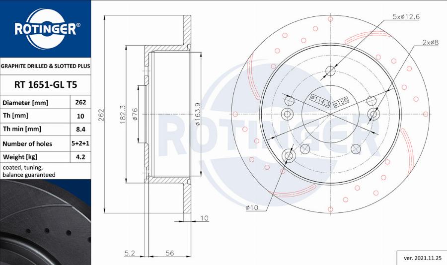 Rotinger RT 1651-GL T5 - Kočioni disk www.molydon.hr