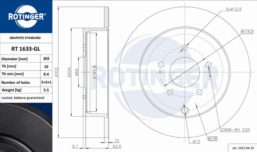 Rotinger RT 1633-GL - Kočioni disk www.molydon.hr