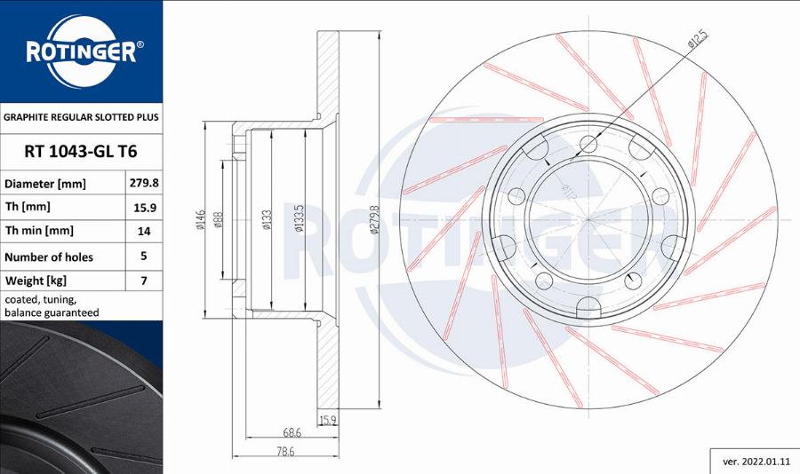 Rotinger RT 1043-GL T6 - Kočioni disk www.molydon.hr