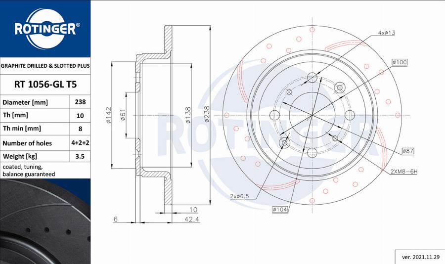 Rotinger RT 1056-GL T5 - Kočioni disk www.molydon.hr