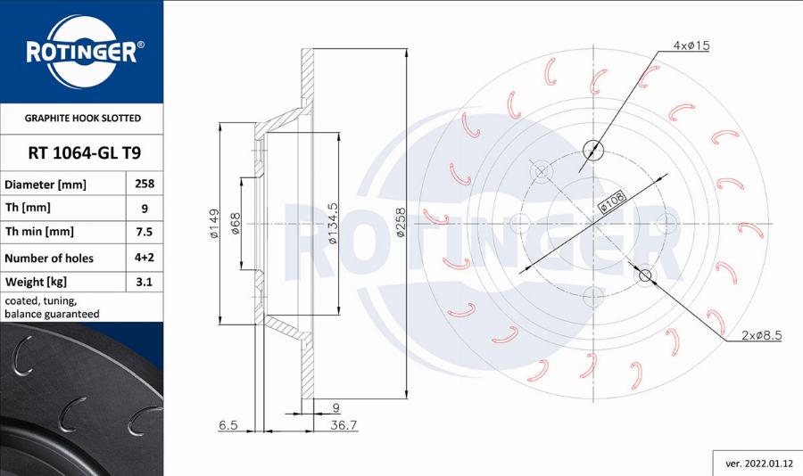 Rotinger RT 1064-GL T9 - Kočioni disk www.molydon.hr