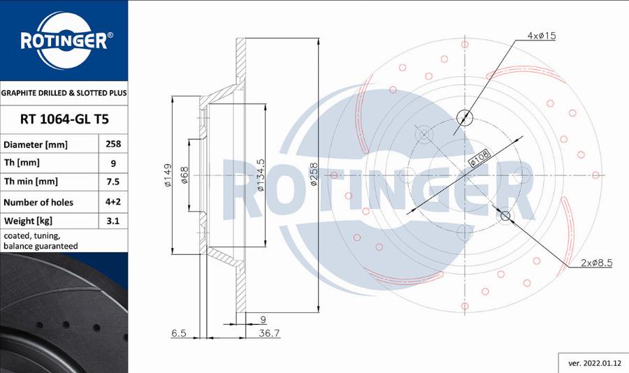 Rotinger RT 1064-GL T5 - Kočioni disk www.molydon.hr