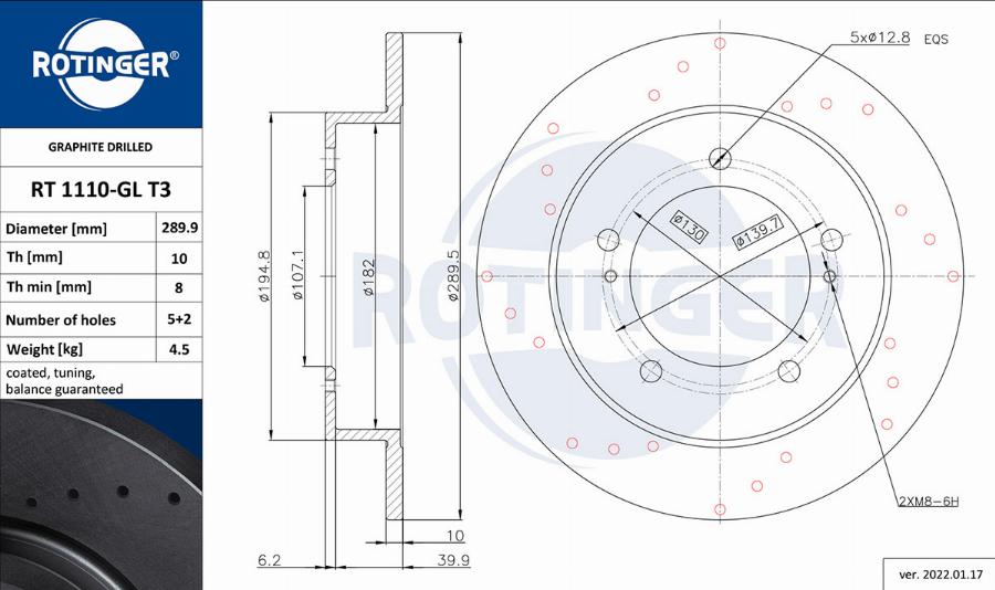 Rotinger RT 1110-GL T3 - Kočioni disk www.molydon.hr