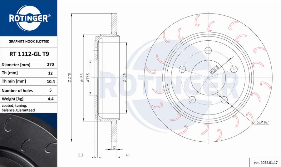 Rotinger RT 1112-GL T9 - Kočioni disk www.molydon.hr