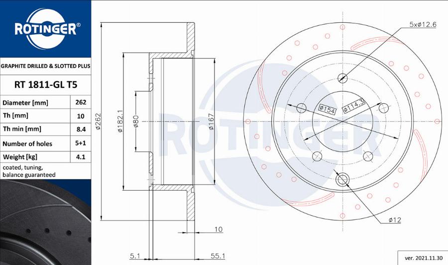 Rotinger RT 1811-GL T5 - Kočioni disk www.molydon.hr