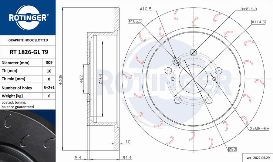 Rotinger RT 1826-GL T9 - Kočioni disk www.molydon.hr