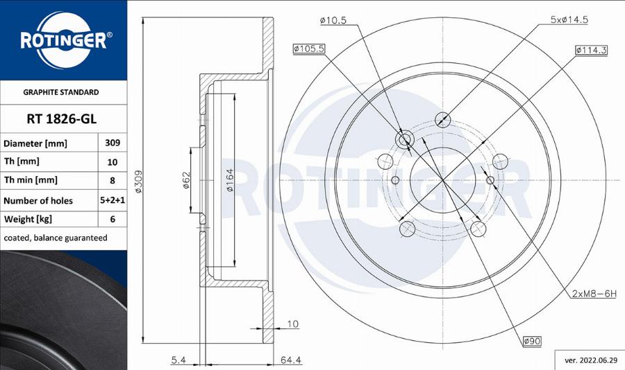 Rotinger RT 1826-GL - Kočioni disk www.molydon.hr