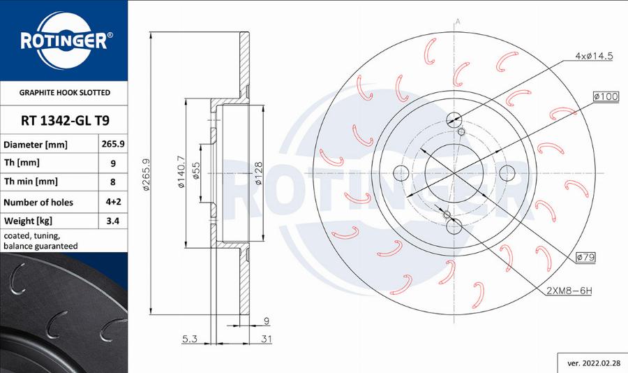 Rotinger RT 1342-GL T9 - Kočioni disk www.molydon.hr